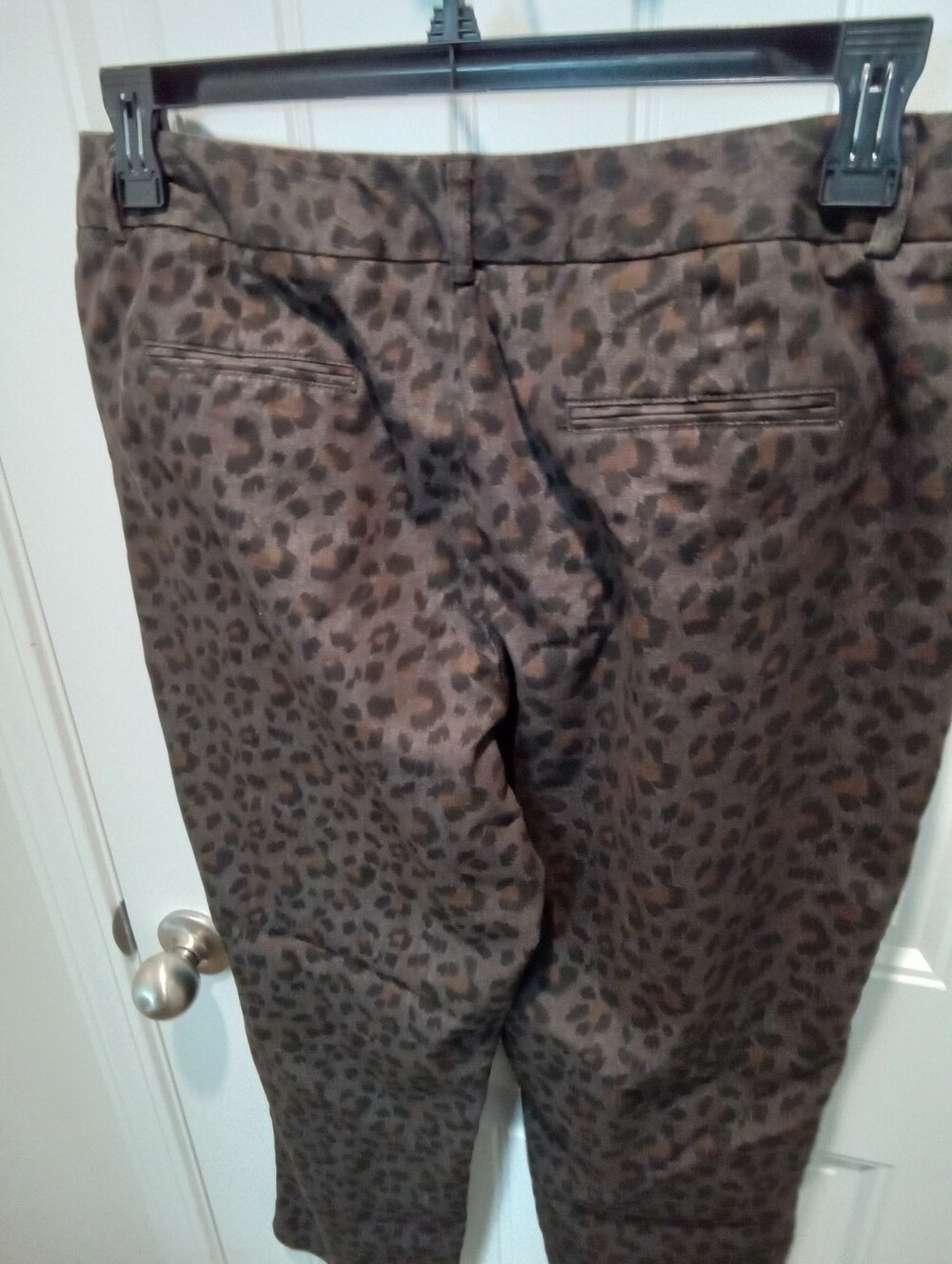 ND New Directions Plus Sz 14 Leopard Print Tapered Ankle Cropped Flat Front Pant - Picture 5 of 13